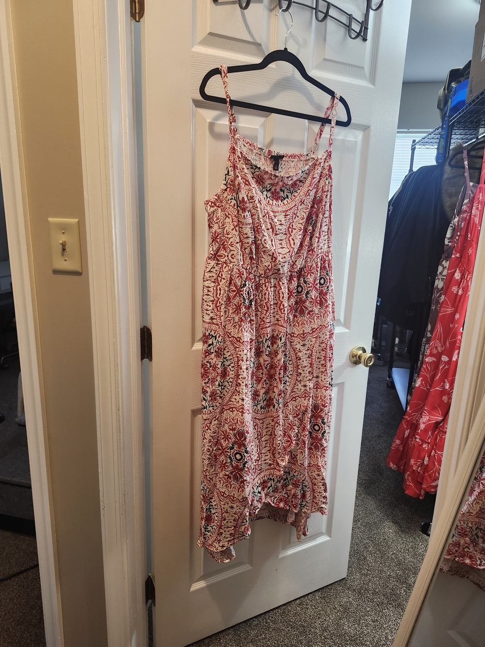 Torrid Red and White Printed High-Low Maxi Dress,Torrid Size 3; equivalent to 3X